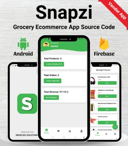 Grocery Delivery App source code | User App + Vendor App + Delivery Boy App + Admin App