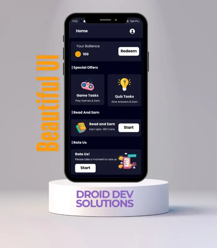 task earning app source code by Droid Dev Solutions. Get your source code now