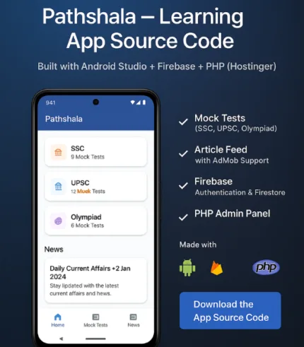 Pathshala - Learning App Source Code (Android Studio+ Php+ Firebase)